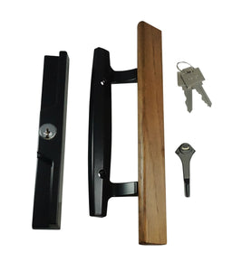 WRS Sash Controls Patio Door Handle/Lock Assembly with Key Cylinder - Black