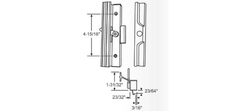 WRS Patio Door Handle Set - White