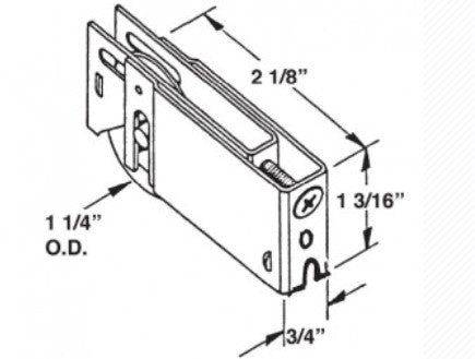 WRS Nu-Air Steel Patio Door Roller  -  1-1/4" Wheel