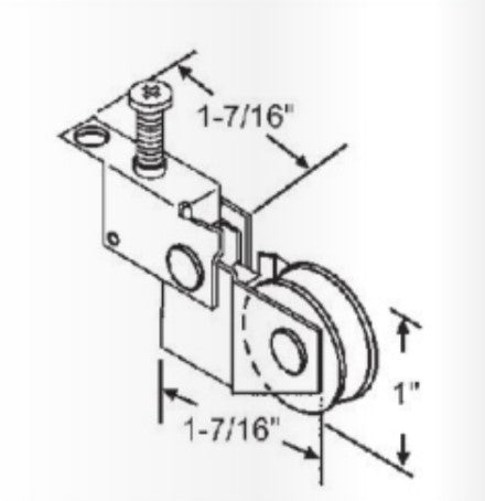 WRS Moss Patio Screen Door Roller  -  1" Nylon Wheel