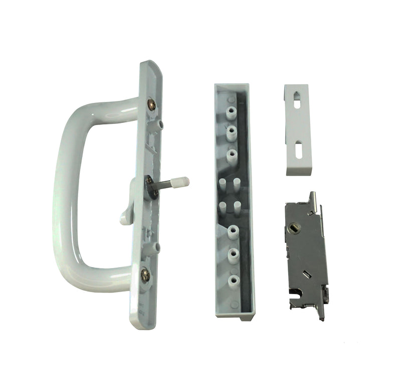 WRS Sliding  Glass Patio Door Handle Set with Lock - White