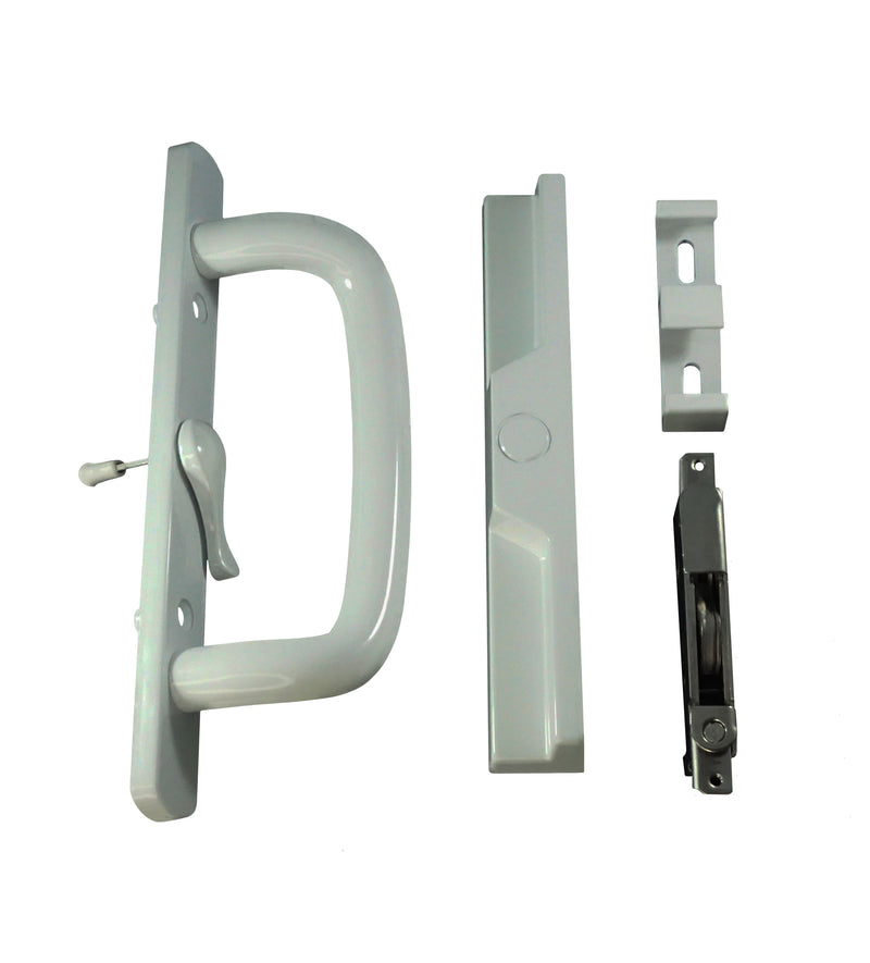 WRS Sliding  Glass Patio Door Handle Set with Lock - White
