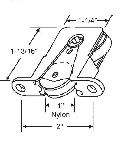 WRS Andersen 2" Sliding Screen Door Bottom Roller - White Nylon