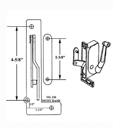 WRS Tucker 4-5/8" Right Hand Awning Window Operator and Handle Set  -  Silver