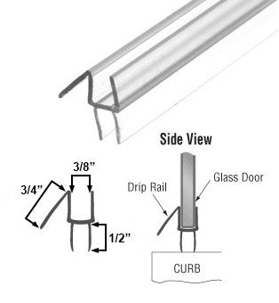 WRS 3/8" Clear Shower Door Seal  -  36" Stick