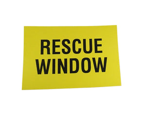 WRS 4" x 6" Rescue Window Label - Yellow