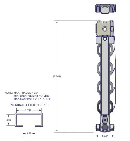 WRS Inverted Constant Force Series 975 Quad Support T-Lock Carrier