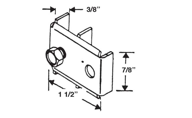 Bi-Fold Closet Door Track Pivot Bracket - 1-7/16"