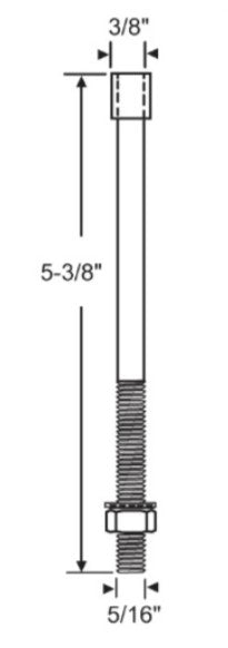 WRS Bi-Fold Closet Door Bottom Pivot Rod  -  5-3/8"