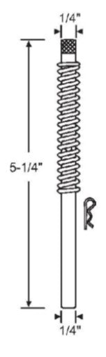 WRS 1/4" Bi-Fold Door Top Pivot Rod - Leigh/Monarch