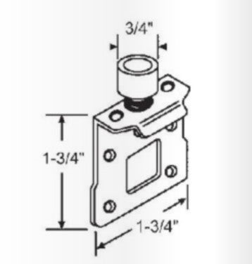 WRS PaniFlex Wooden Closet Door Bracket - 1-3/4" x 1-3/4"