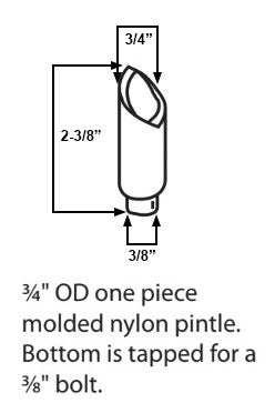 WRS Bottom Pintel for Metal Partition Door Bottom Hinge - White Nylon