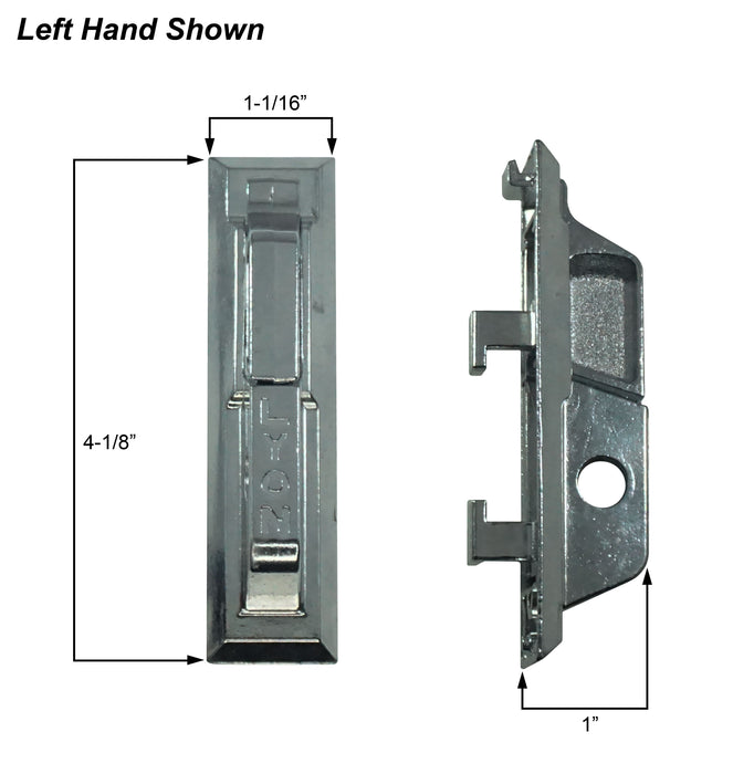 WRS Lyon 4-1/8" Left or Right Hand Locker Door Handle - Chrome