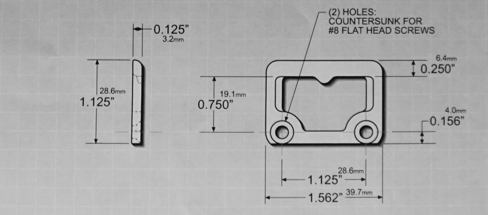 WRS White Bronze Sweep Lock Keeper - 1-1/8"