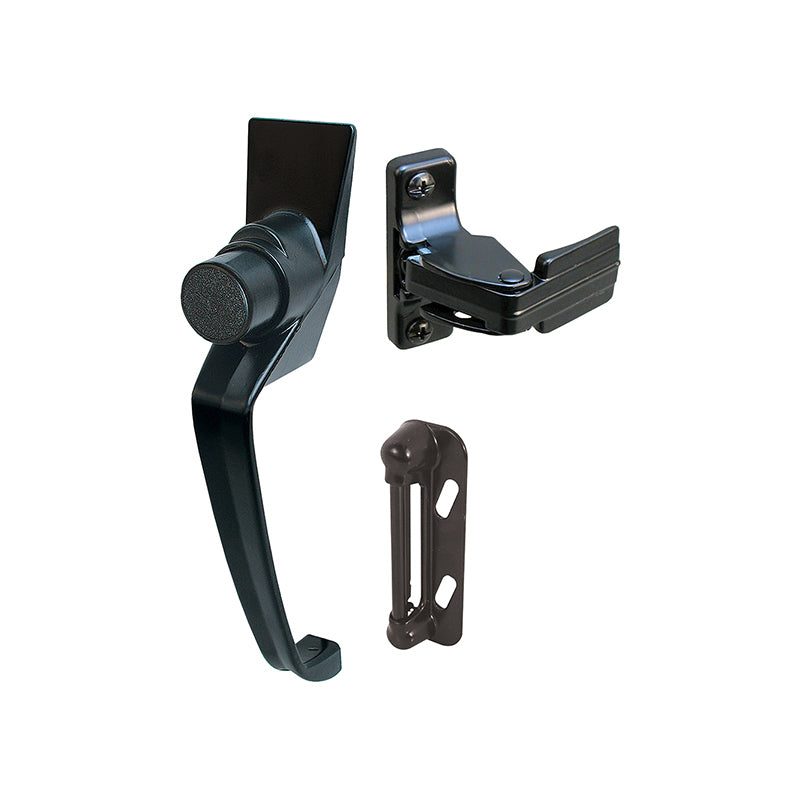 WRS Push Button Storm Door Latch Assembly  -  Black