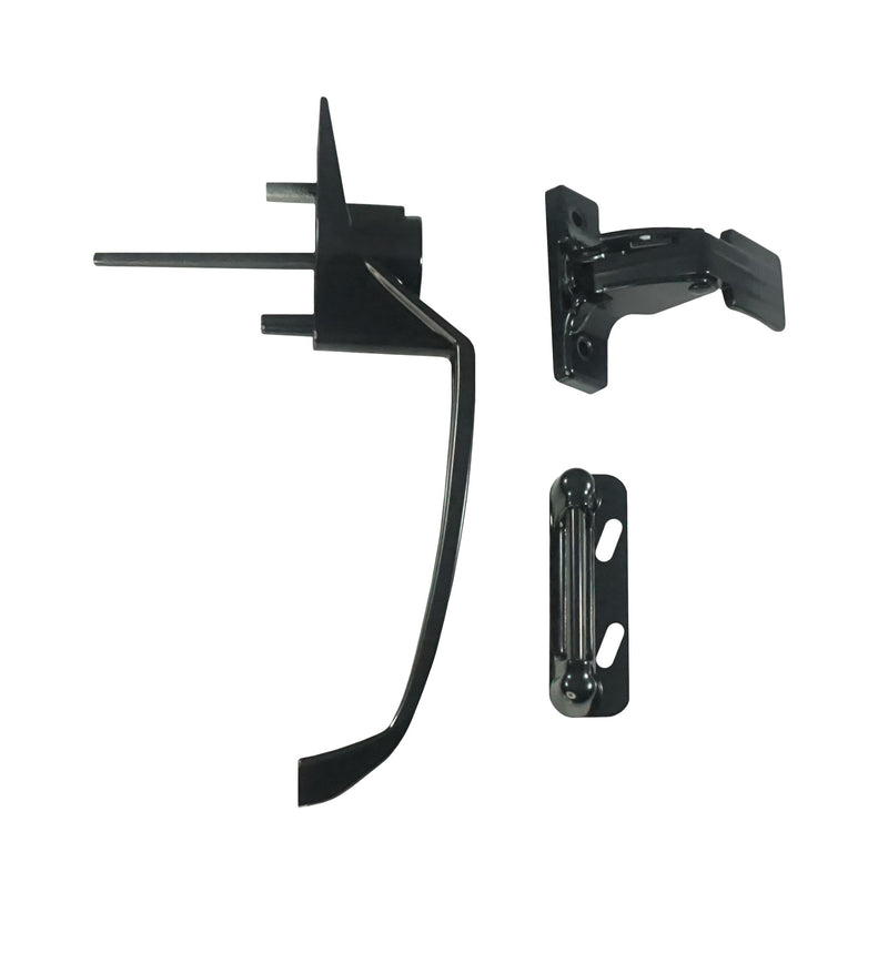 WRS Push Button Storm Door Latch Assembly  -  Black