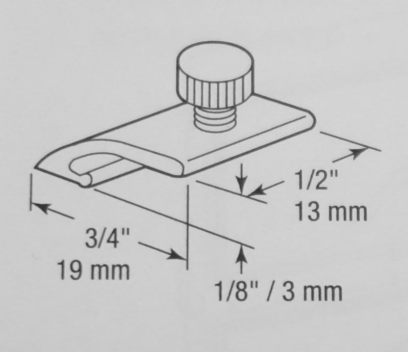 WRS 1/8" Offset Aluminum Storm Door Panel Clips with Screws  -  8 Pack