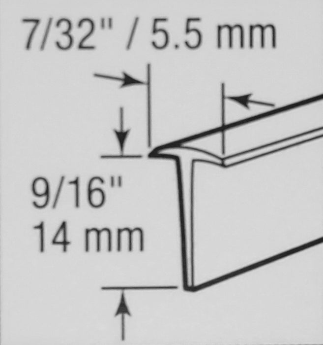 WRS Grey Vinyl Storm Door Sweep - 9/16" x 37"