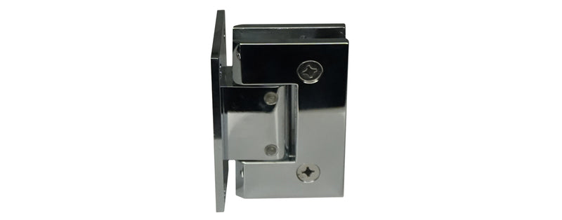 WRS Adjustable Wall Mount Shower Hinge with Full Back Plate/Gaskets - Polished Chrome