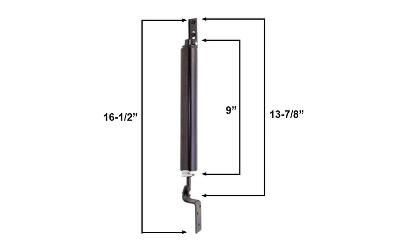 WRS 9" Pneumatic Screen Door Closer  -  Black