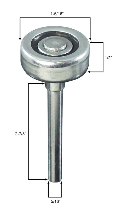 WRS Frantz Flat Wheel Ball Bearing Steel Garage Door Roller - 2 Pack