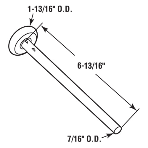 WRS 1-13/16" Diameter Steel Long Stem Ball Bearing Heavy Duty Garage Door Roller  -  Single Pack