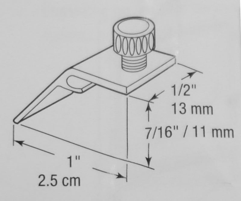 WRS 7/16" Offset Aluminum Storm Door Panel Clips with Screws  -  8 Pack