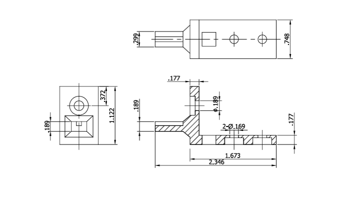 WRS 2-3/8" Pivot Bar with L-Shaped Straight Head - Die-Cast
