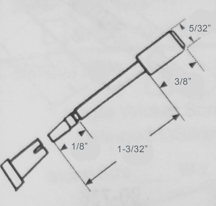 WRS 5/32" x 1-3/32" 3 Piece Screen Plunger Assembly - 5 Pack