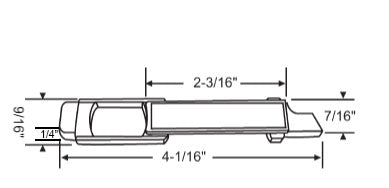 WRS Norandex 4-1/16" Die Cast Slide Bolt for Storm Doors