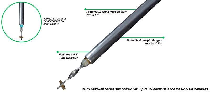 WRS Caldwell Series 100 Spirex 5/8"  Spiral Window Balance for Non-Tilt Windows