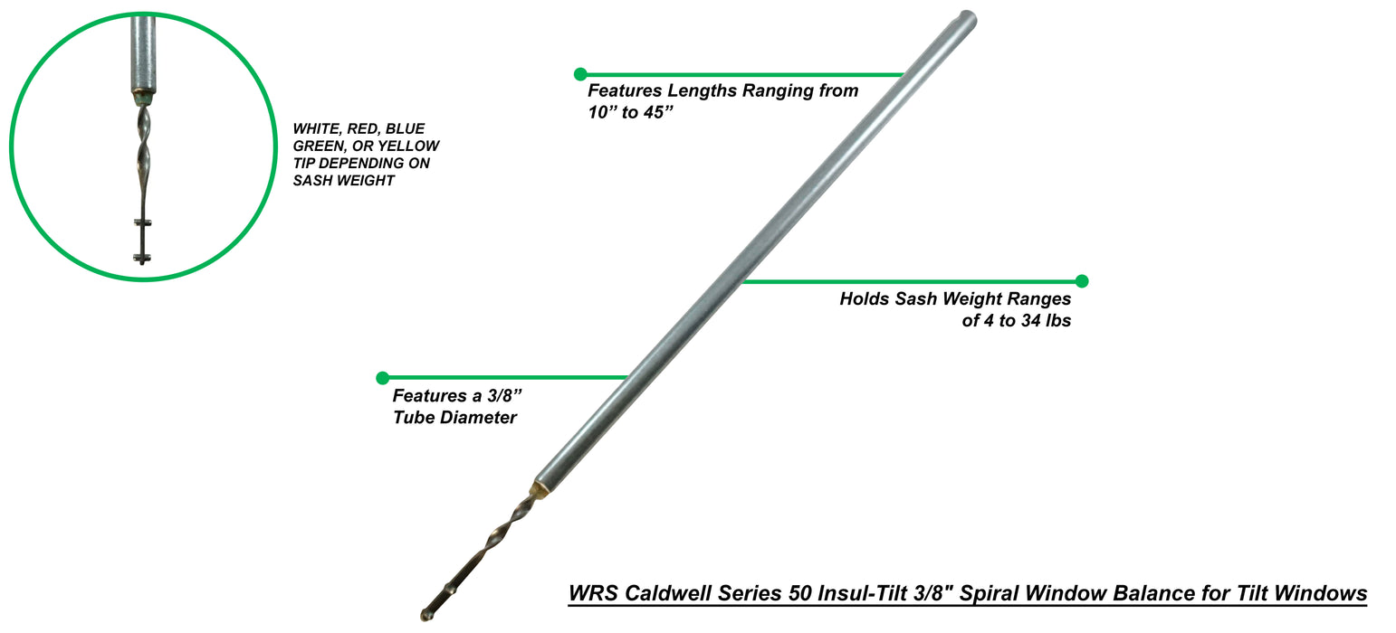 WRS Caldwell Series 50 Insul-Tilt 3/8" Spiral Window Balance for Tilt Windows