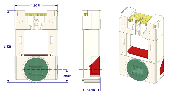01-116 Diagram of WRS 9/16" x 1-1/4" Pivot Lock Shoe with Green Cam