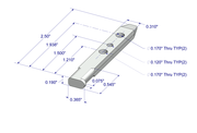 01-131 Diagram of WRS Die Cast Pivot Bar with L-Shaped Head