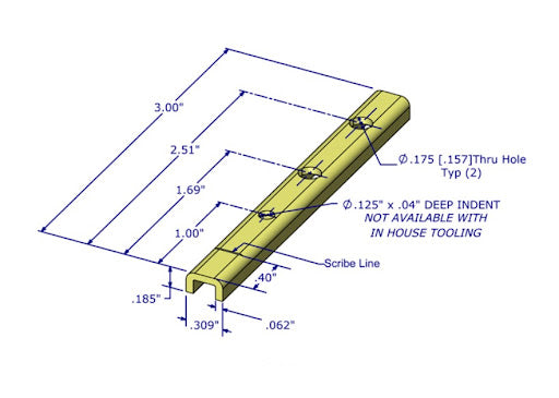 WRS 3" Stamped Steel Pivot Bar - 2 Holes