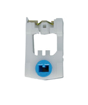 01-18 Front View of WRS 9/16" x 1-1/4" Pivot Lock Shoe with Blue Cam
