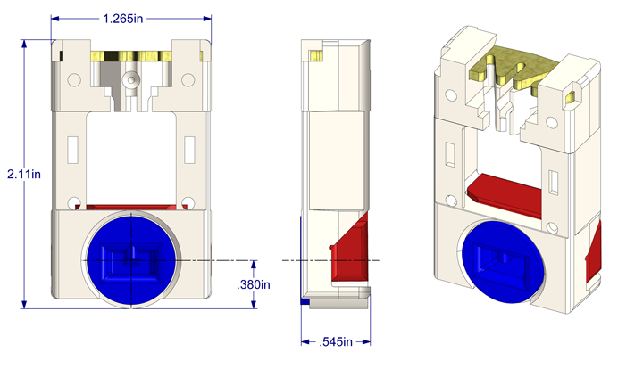 01-20 Diagram of WRS 9/16" x 1-1/4" Pivot Lock Shoe with Tan Cam