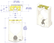 01-71 Diagram of WRS 9/16" x 1-1/4" Pivot Lock Shoe with White Cam