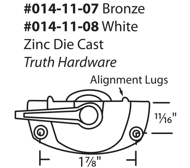 014-11-08 Truth Hardware EntryGard 1-7/8" Die-Cast Zinc Sweep Lock Diagram