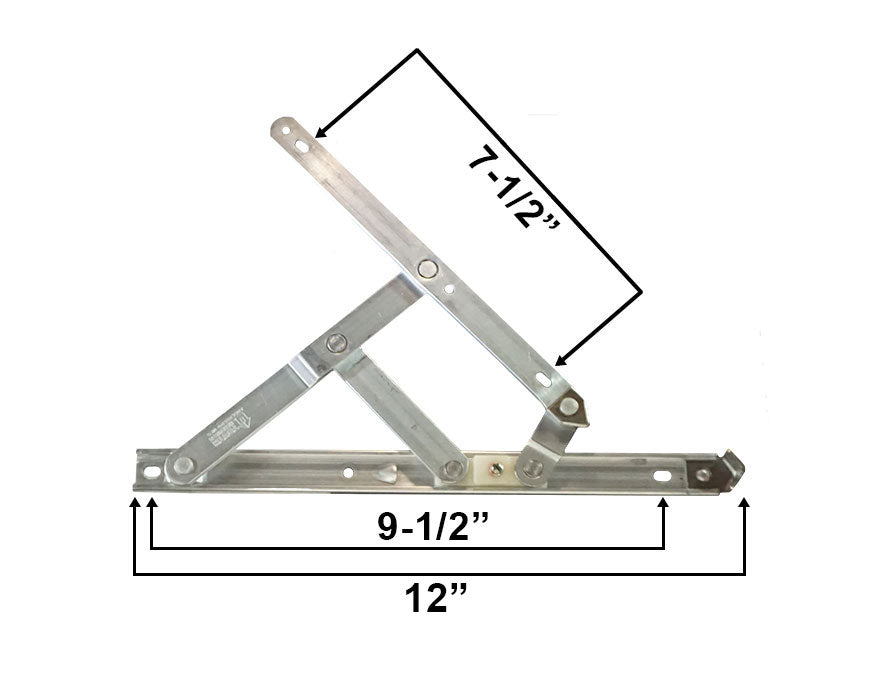 WRS Truth Hardware 12" 4-Bar Hinge with Stop - Aluminum