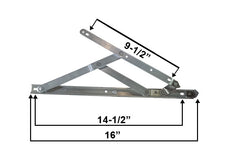 WRS Truth Hardware 16" Aluminum 4-Bar Hinge with Stop