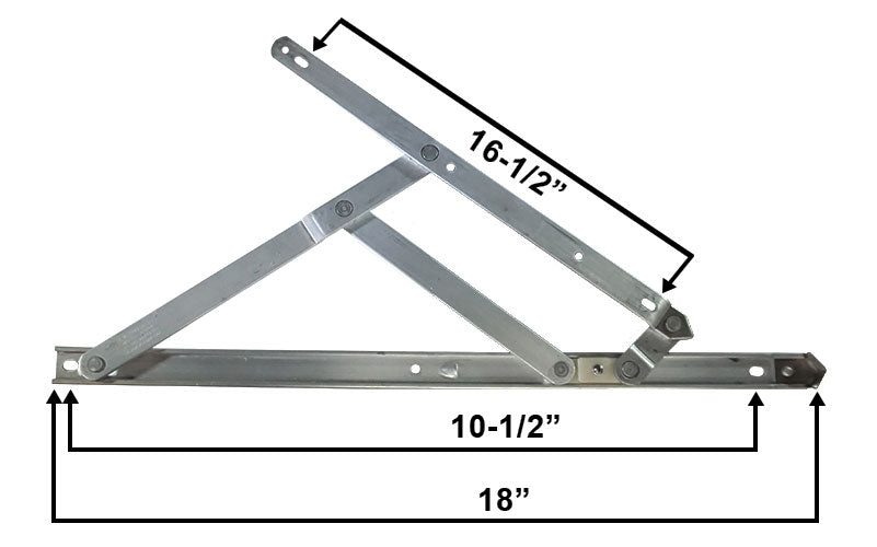 WRS Truth Hardware 18" Aluminum 4-Bar Hinge with Stop