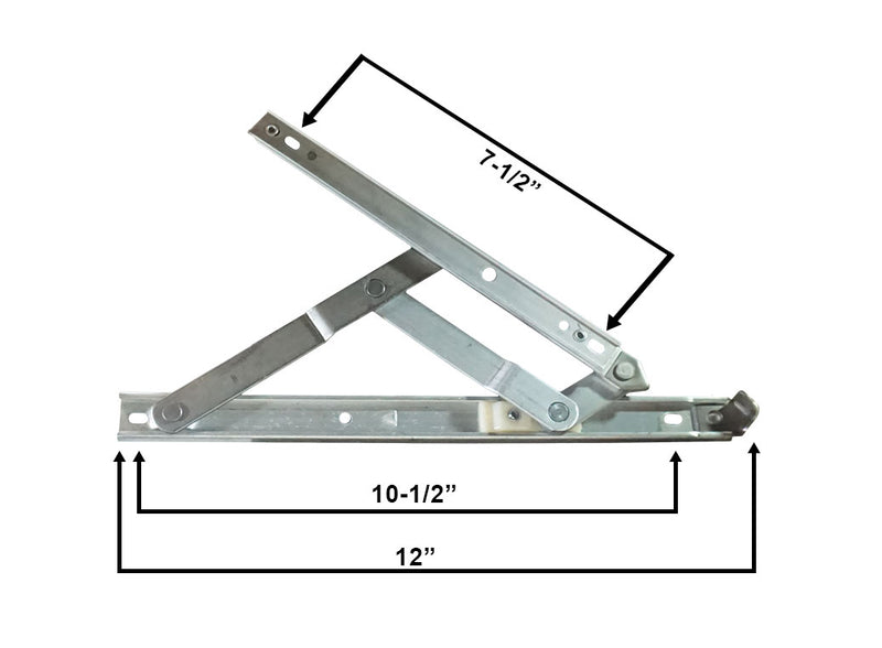 WRS Truth Hardware 12" Aluminum 4-Bar Hinge - .909" Base Width
