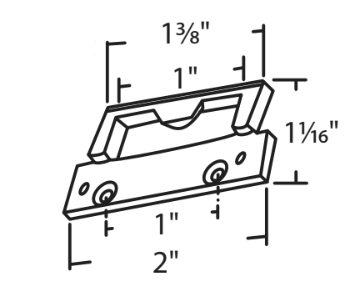 014-146 Truth Hardware 1" Face Mounted Keeper Diagram