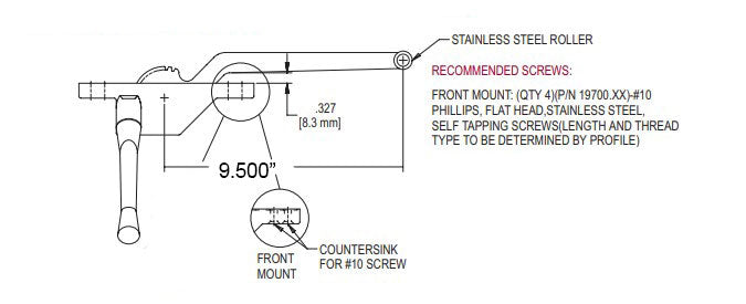 WRS Truth Hardware Casement Operator, 9-1/2" Front Mount - Brushed Nickle - Left and Right Hands Sold Separately