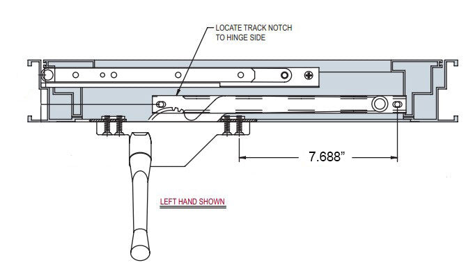 WRS Truth Hardware Left Hand 9-1/2" Single Arm Operator, Rear Mount - White