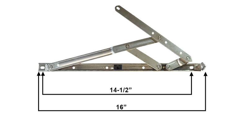 WRS Truth Hardware 16" Stainless Steel 4-Bar Hinge