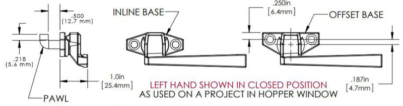 Truth In-Line Cam Handle with Pawl - White