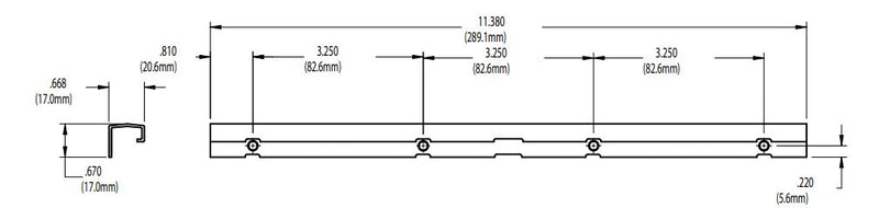 WRS Truth Hardware 4-Hole Casement Operator Track - 11.38"