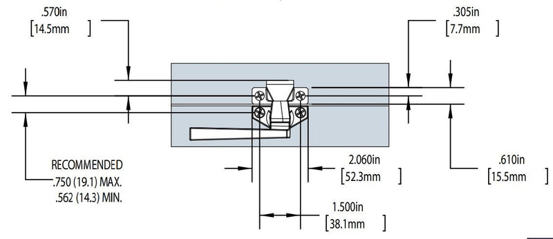 WRS 1.938" Right Hand Projection Cam Handle with Pole Hole - White